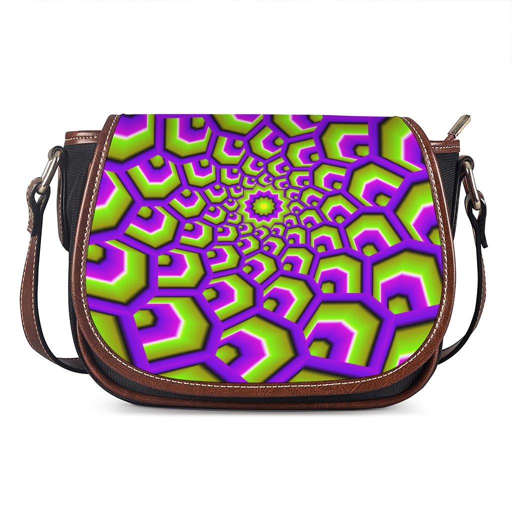 Green Hive Moving Optical Illusion Saddle Bag