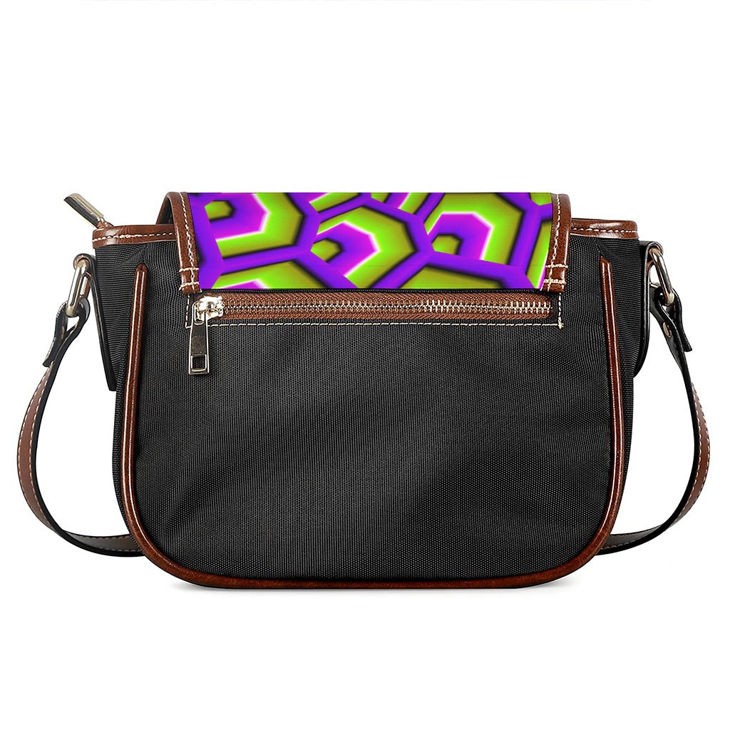 Green Hive Moving Optical Illusion Saddle Bag