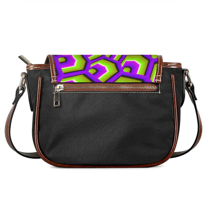 Green Hive Moving Optical Illusion Saddle Bag
