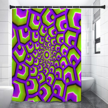 Green Hive Moving Optical Illusion Shower Curtain