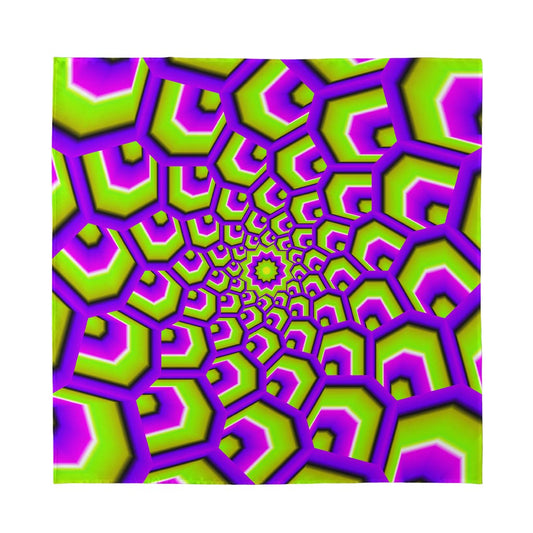 Green Hive Moving Optical Illusion Silk Bandana
