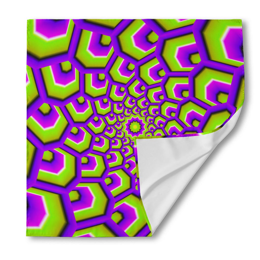 Green Hive Moving Optical Illusion Silk Bandana