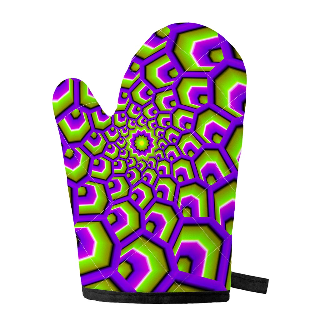 Green Hive Moving Optical Illusion Single Oven Mitt
