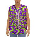 Green Hive Moving Optical Illusion Sleeveless Baseball Jersey