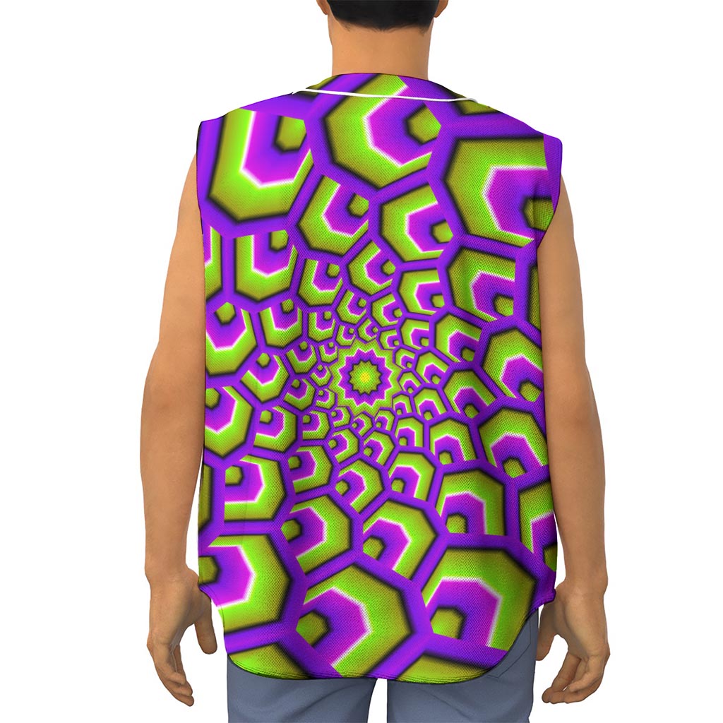 Green Hive Moving Optical Illusion Sleeveless Baseball Jersey