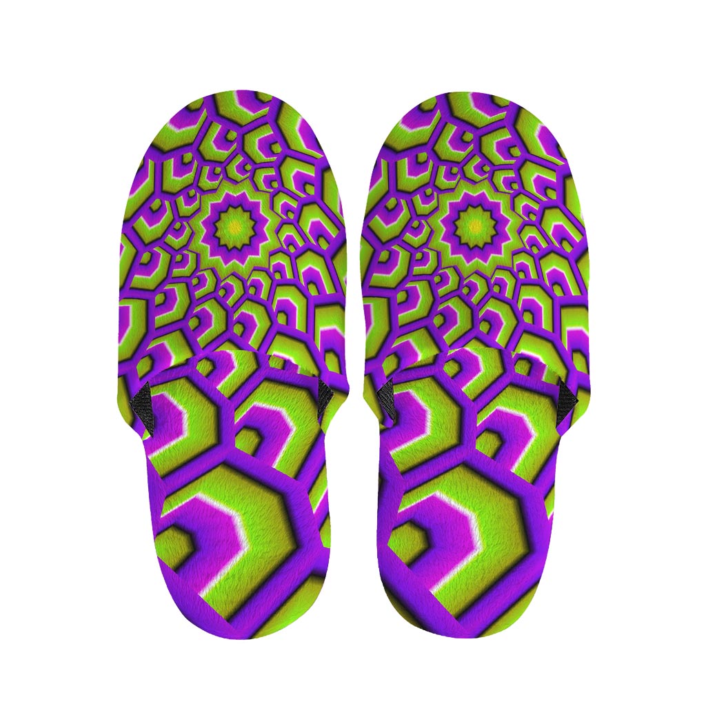 Green Hive Moving Optical Illusion Slippers