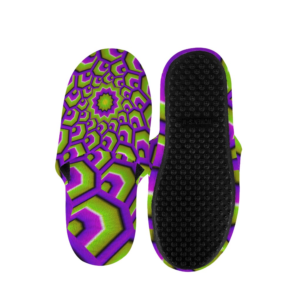 Green Hive Moving Optical Illusion Slippers