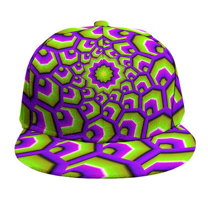 Green Hive Moving Optical Illusion Snapback Cap