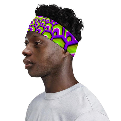 Green Hive Moving Optical Illusion Sports Headband