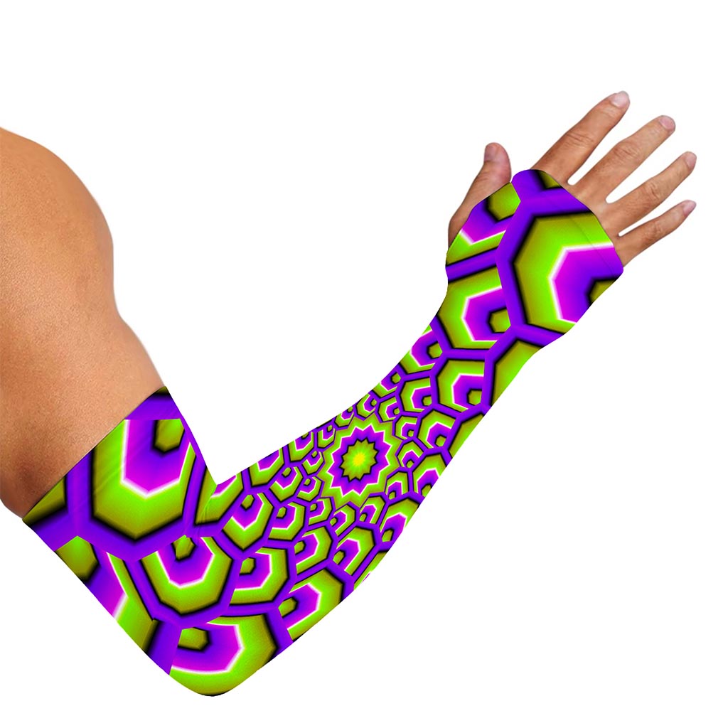 Green Hive Moving Optical Illusion Sun Protection Arm Sleeves
