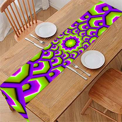 Green Hive Moving Optical Illusion Table Runner