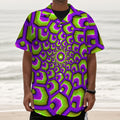 Green Hive Moving Optical Illusion Textured Short Sleeve Shirt