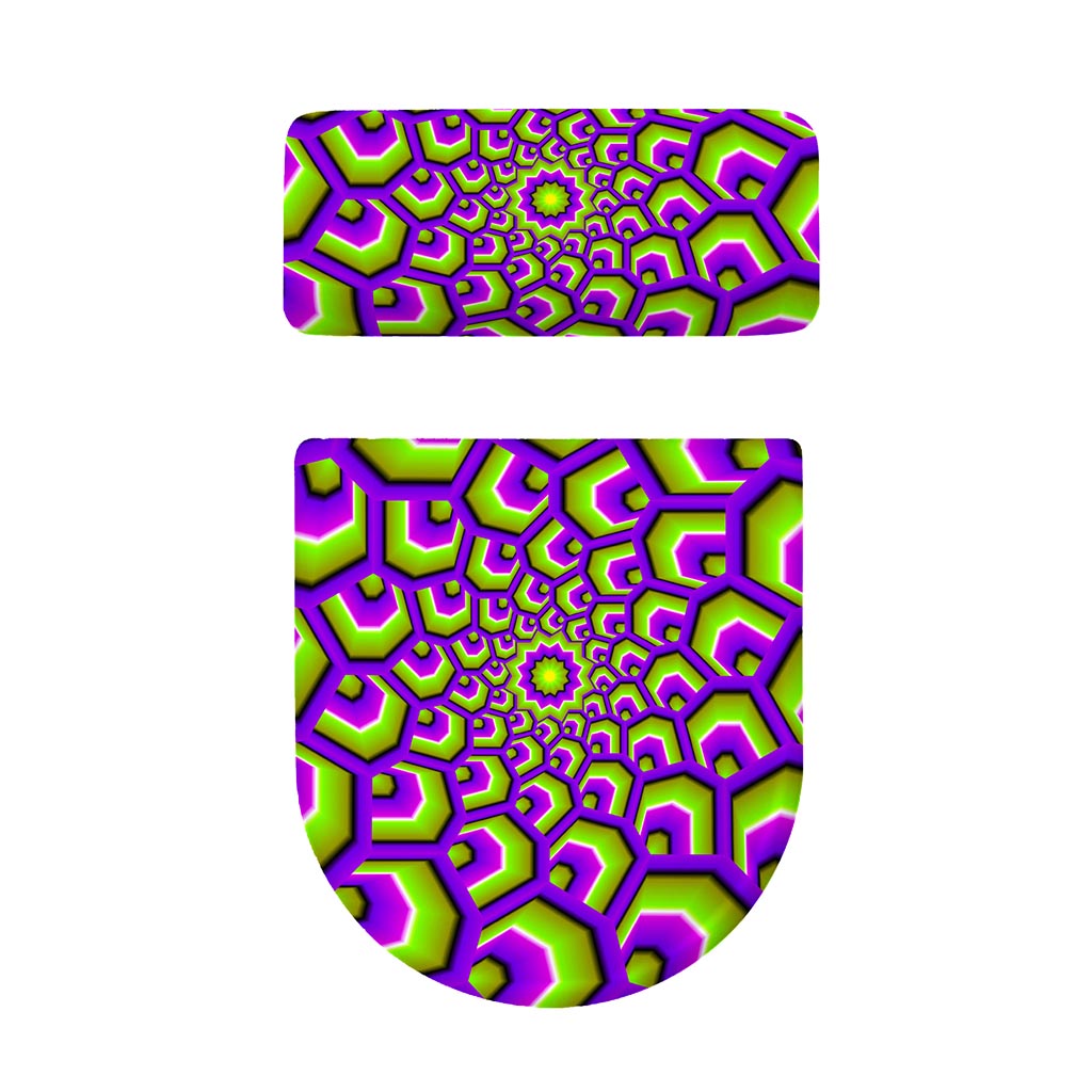 Green Hive Moving Optical Illusion Toilet Lid And Tank Cover Set