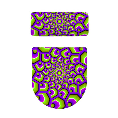 Green Hive Moving Optical Illusion Toilet Lid And Tank Cover Set