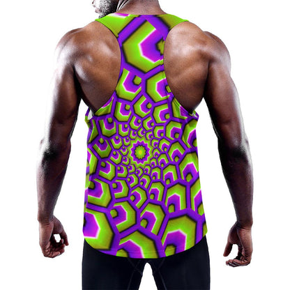 Green Hive Moving Optical Illusion Training Tank Top