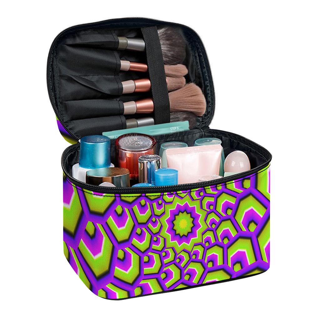 Green Hive Moving Optical Illusion Travel Makeup Bag