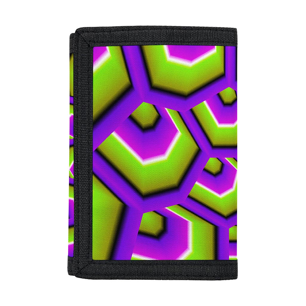 Green Hive Moving Optical Illusion Trifold Wallet