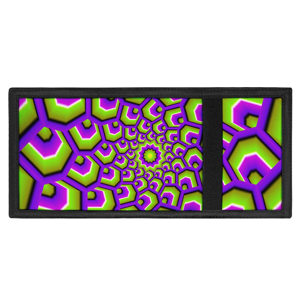 Green Hive Moving Optical Illusion Trifold Wallet