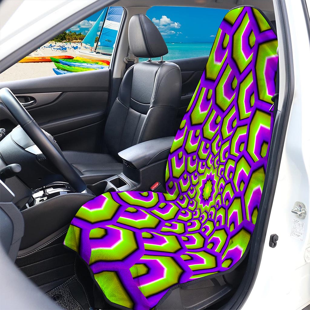 Green Hive Moving Optical Illusion Waterproof Car Seat Cover