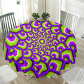 Green Hive Moving Optical Illusion Waterproof Round Tablecloth