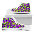 Green Hive Moving Optical Illusion White High Top Sneakers