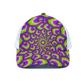 Green Hive Moving Optical Illusion White Mesh Trucker Hat