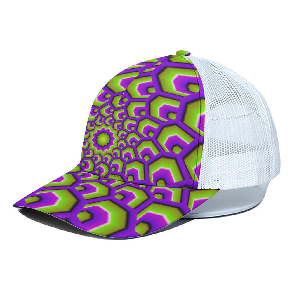 Green Hive Moving Optical Illusion White Mesh Trucker Cap