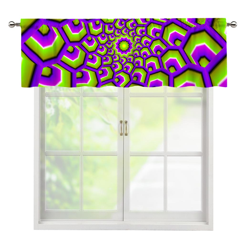 Green Hive Moving Optical Illusion Window Valance
