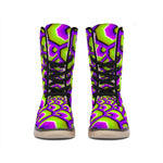 Green Hive Moving Optical Illusion Winter Boots