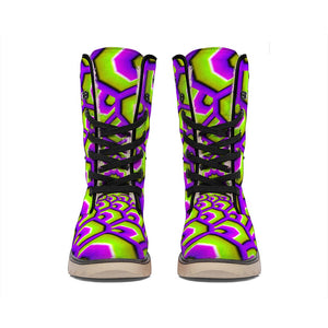 Green Hive Moving Optical Illusion Winter Boots