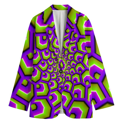 Green Hive Moving Optical Illusion Women's Blazer