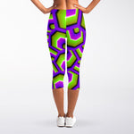 Green Hive Moving Optical Illusion Women's Capri Leggings