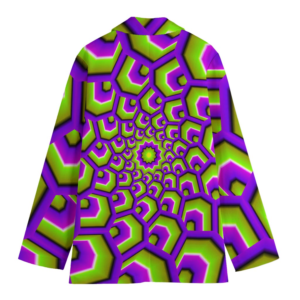 Green Hive Moving Optical Illusion Women's Cotton Blazer