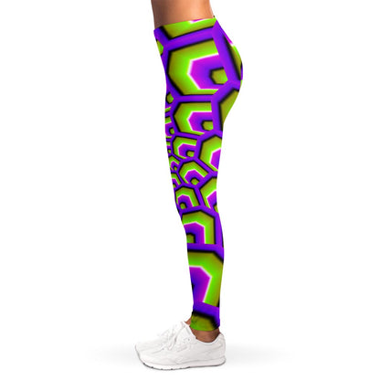 Green Hive Moving Optical Illusion Women's Leggings