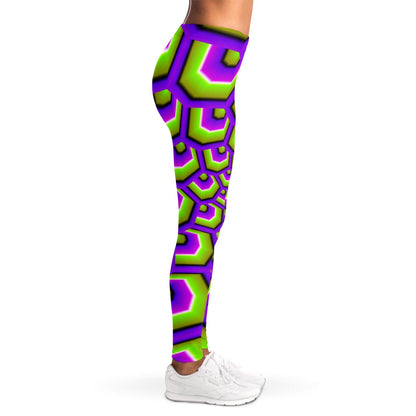 Green Hive Moving Optical Illusion Women's Leggings