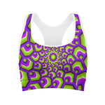 Green Hive Moving Optical Illusion Women's Sports Bra