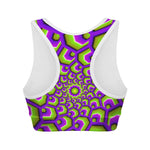 Green Hive Moving Optical Illusion Women's Sports Bra