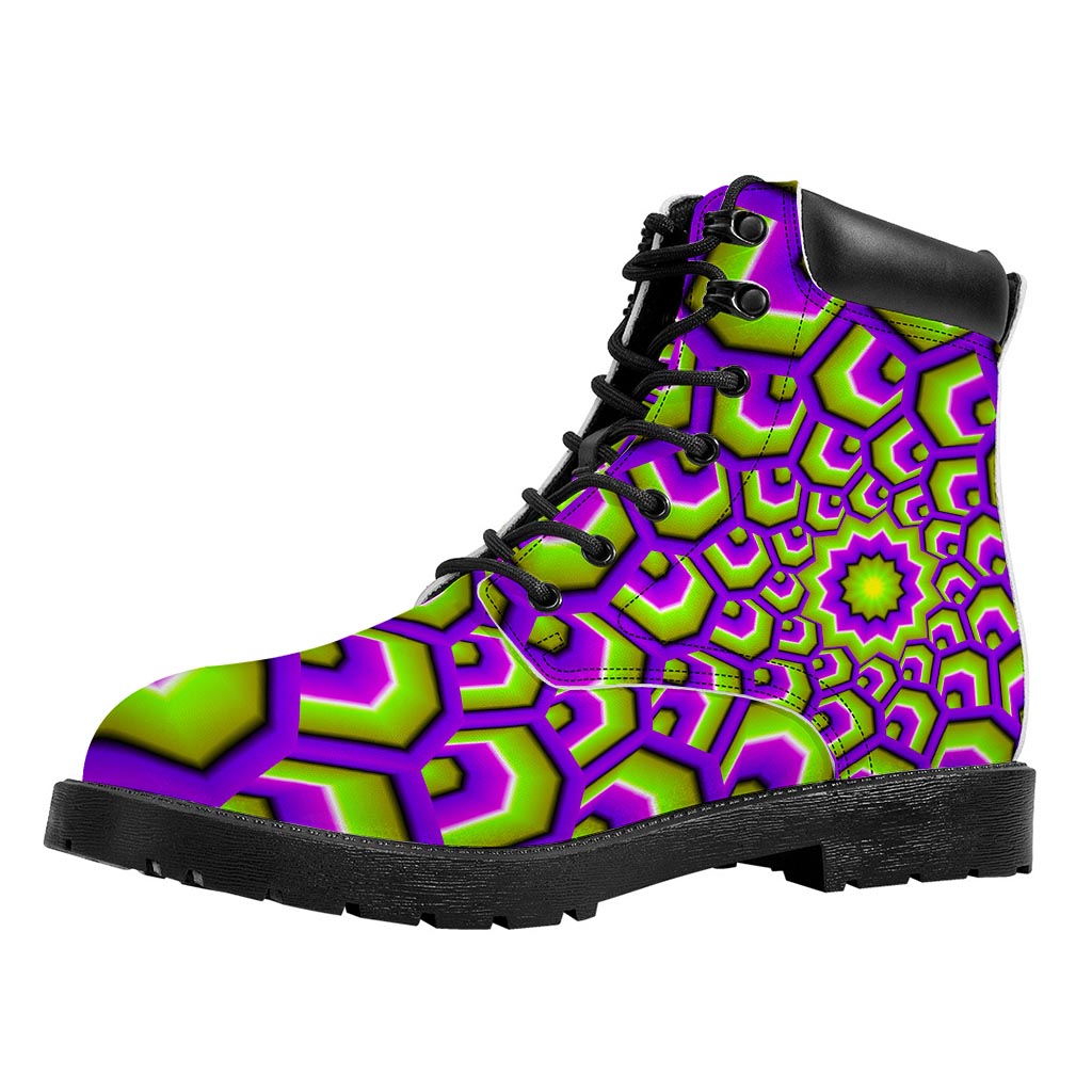 Green Hive Moving Optical Illusion Work Boots