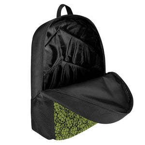 Green Hop Cone Pattern Print 17 Inch Backpack