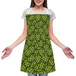 Green Hop Cone Pattern Print Adjustable Apron