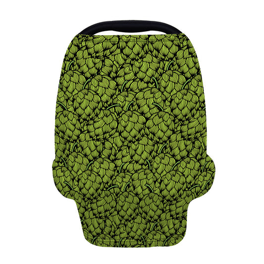 Green Hop Cone Pattern Print Baby Seat Cover