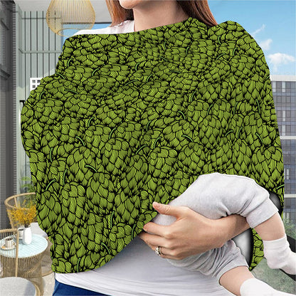 Green Hop Cone Pattern Print Baby Seat Cover