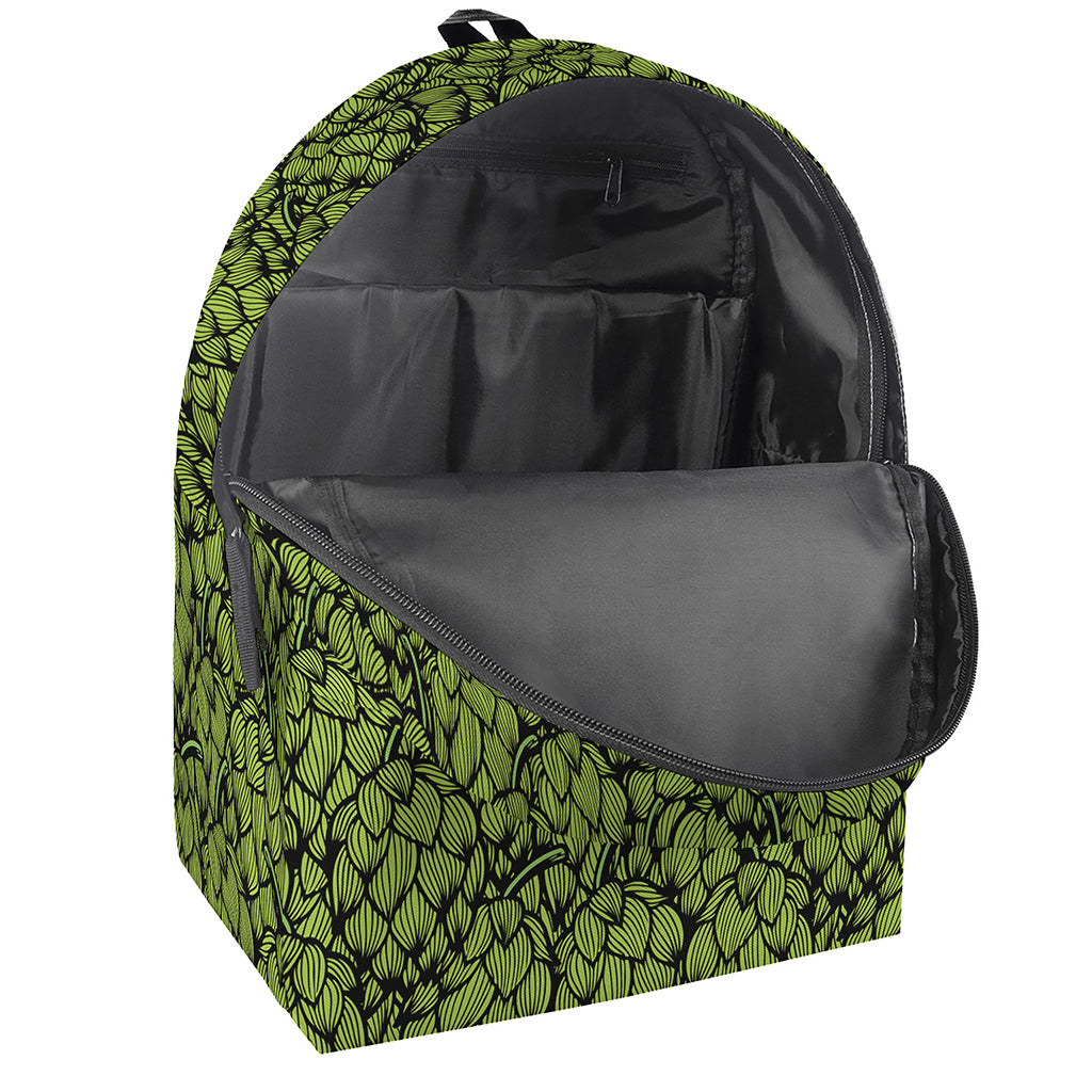 Green Hop Cone Pattern Print Backpack