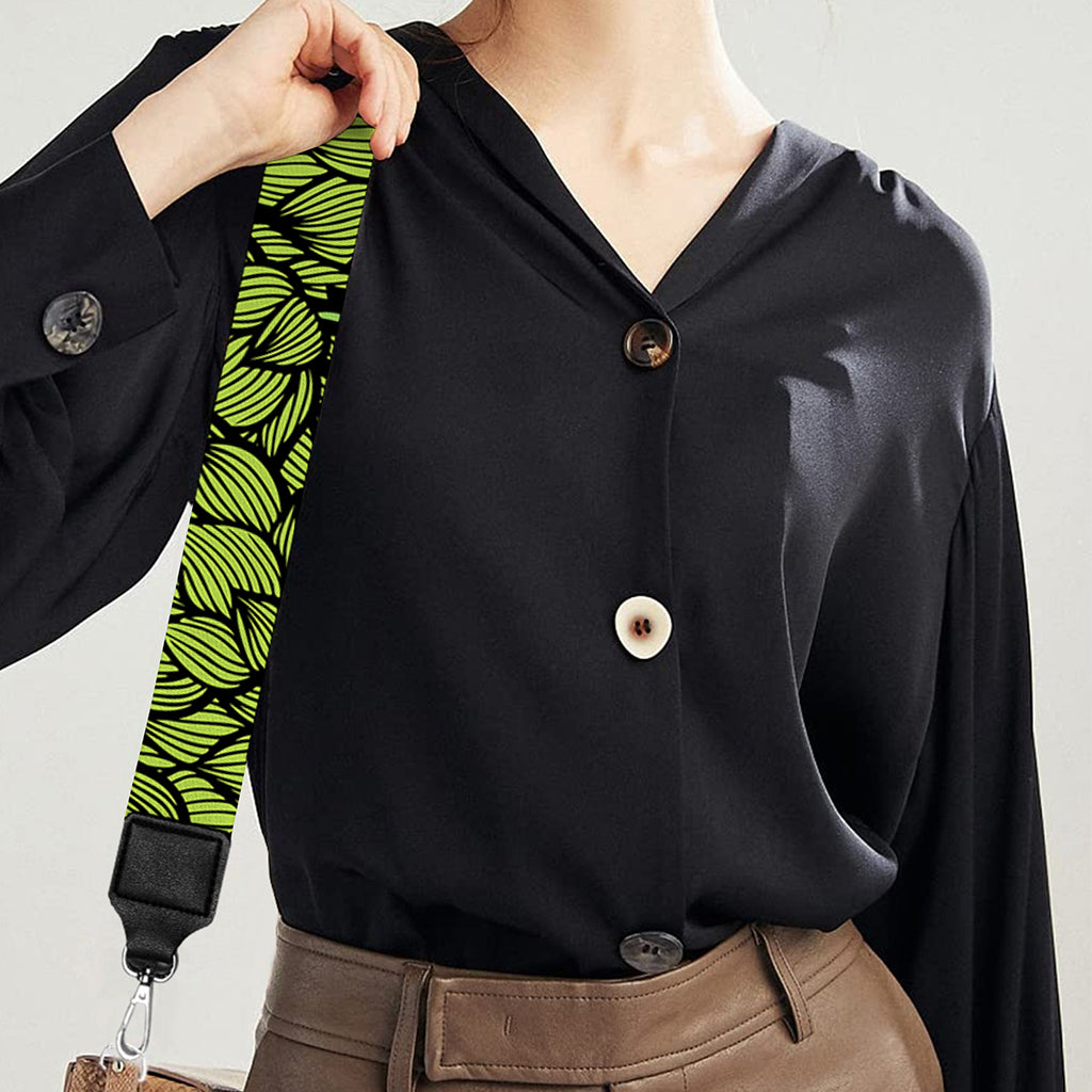 Green Hop Cone Pattern Print Bag Strap