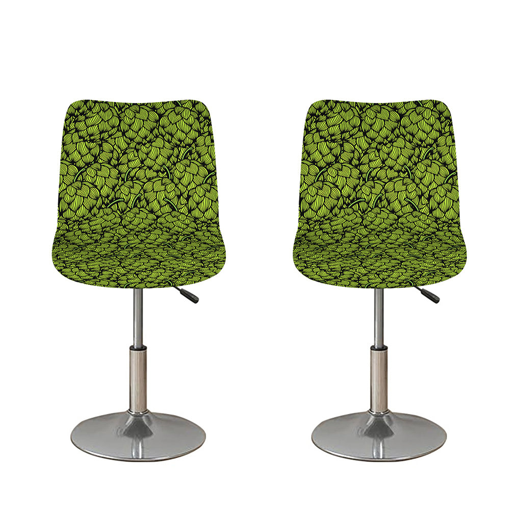 Green Hop Cone Pattern Print Bar Stool Covers