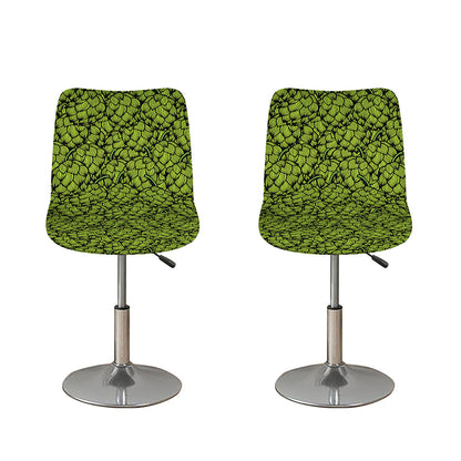 Green Hop Cone Pattern Print Bar Stool Covers