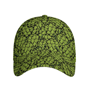 Green Hop Cone Pattern Print Baseball Cap