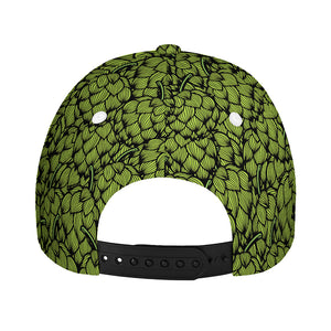 Green Hop Cone Pattern Print Baseball Cap