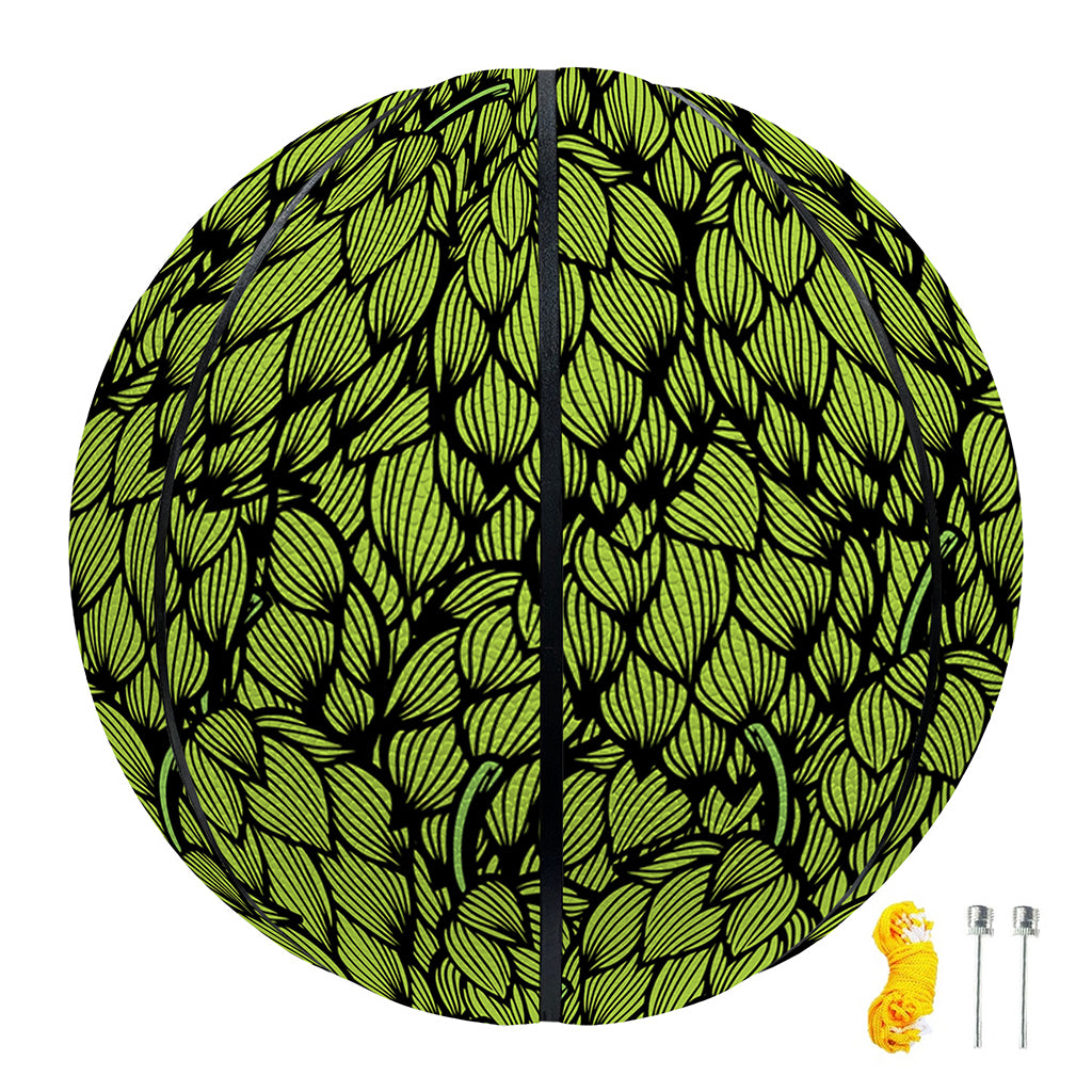 Green Hop Cone Pattern Print Basketball