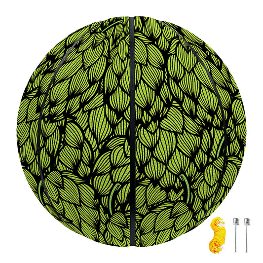 Green Hop Cone Pattern Print Basketball